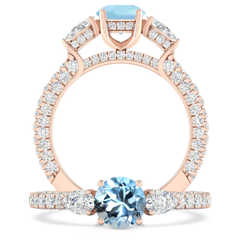 Rose Gold - Aquamarine