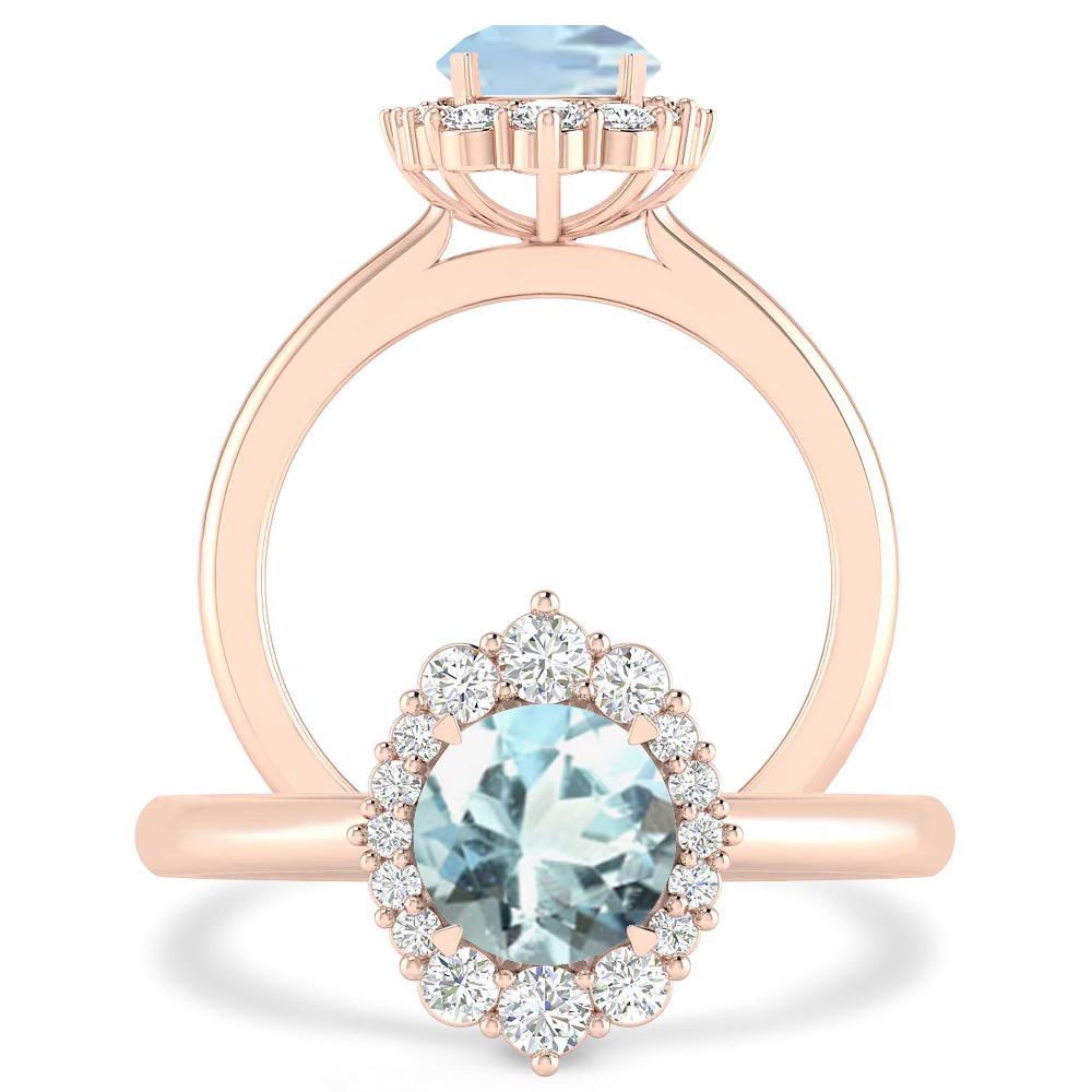 Rose Gold - Aquamarine