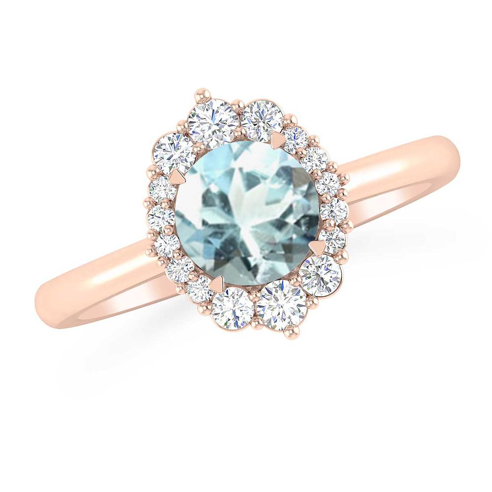 Rose Gold - Aquamarine