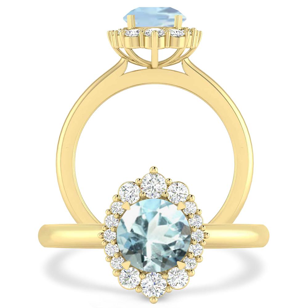 Yellow Gold - Aquamarine