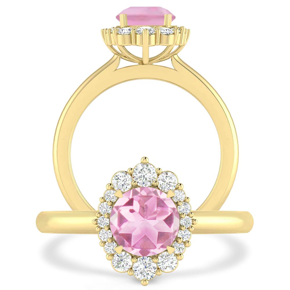 Yellow Gold - Pink Tourmaline