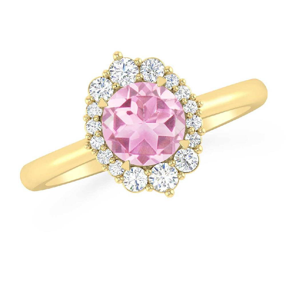 Yellow Gold - Pink Tourmaline