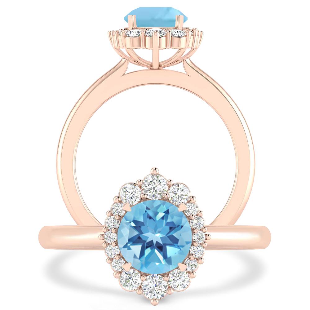 Rose Gold - Blue Topaz