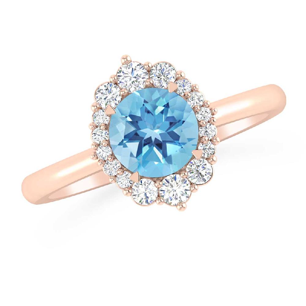 Rose Gold - Blue Topaz