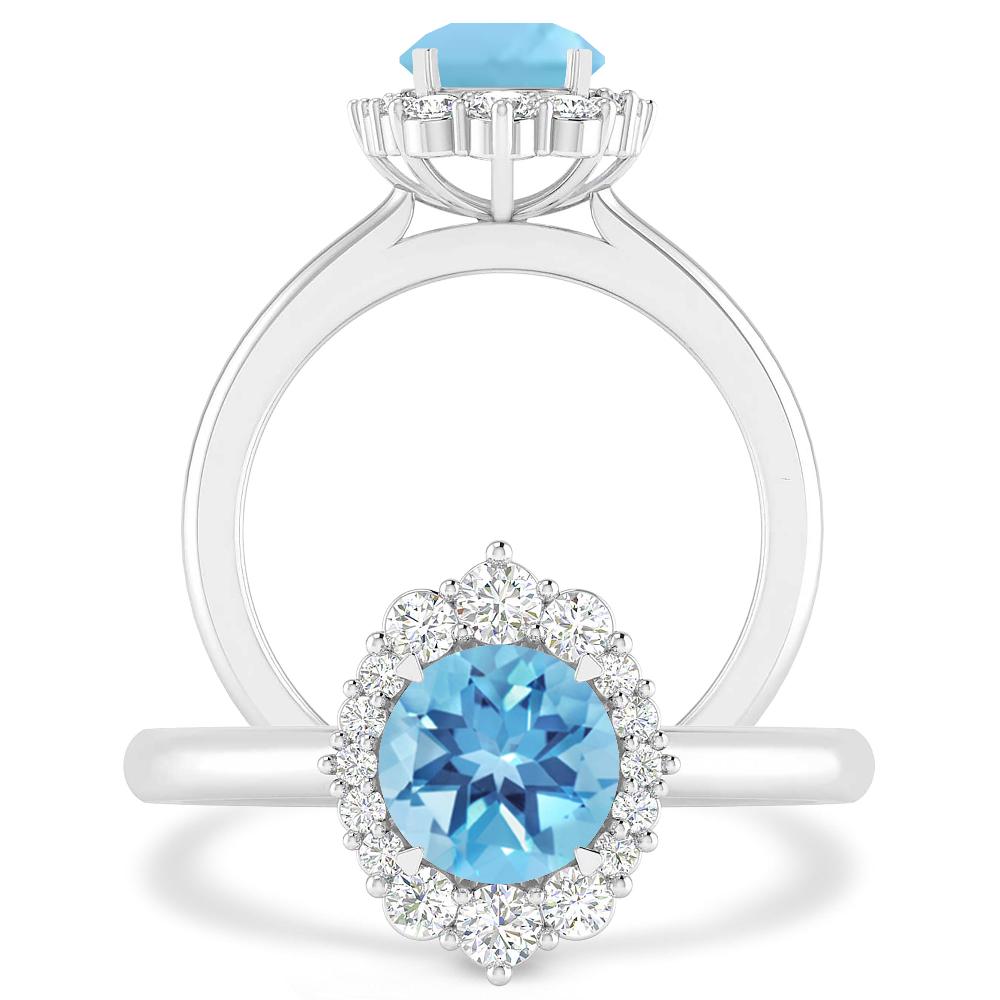 White Gold - Blue Topaz