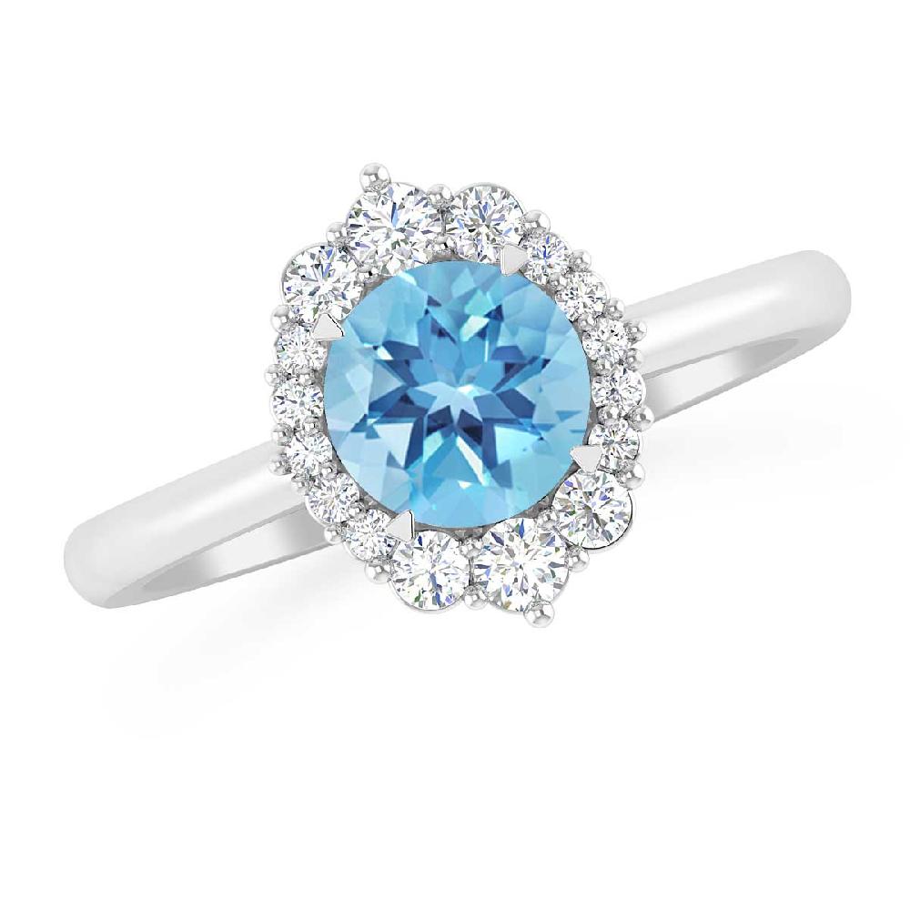 White Gold - Blue Topaz
