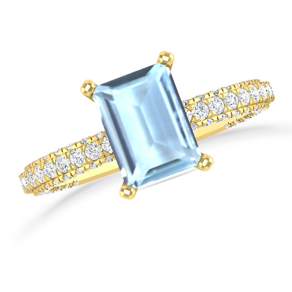Yellow Gold - Aquamarine