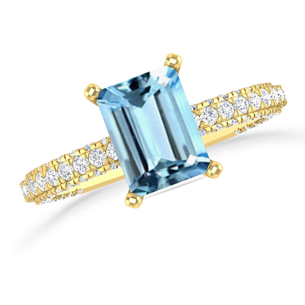 Yellow Gold - Aquamarine