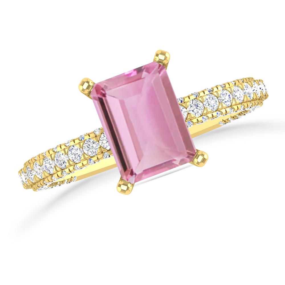 Yellow Gold - Pink Tourmaline