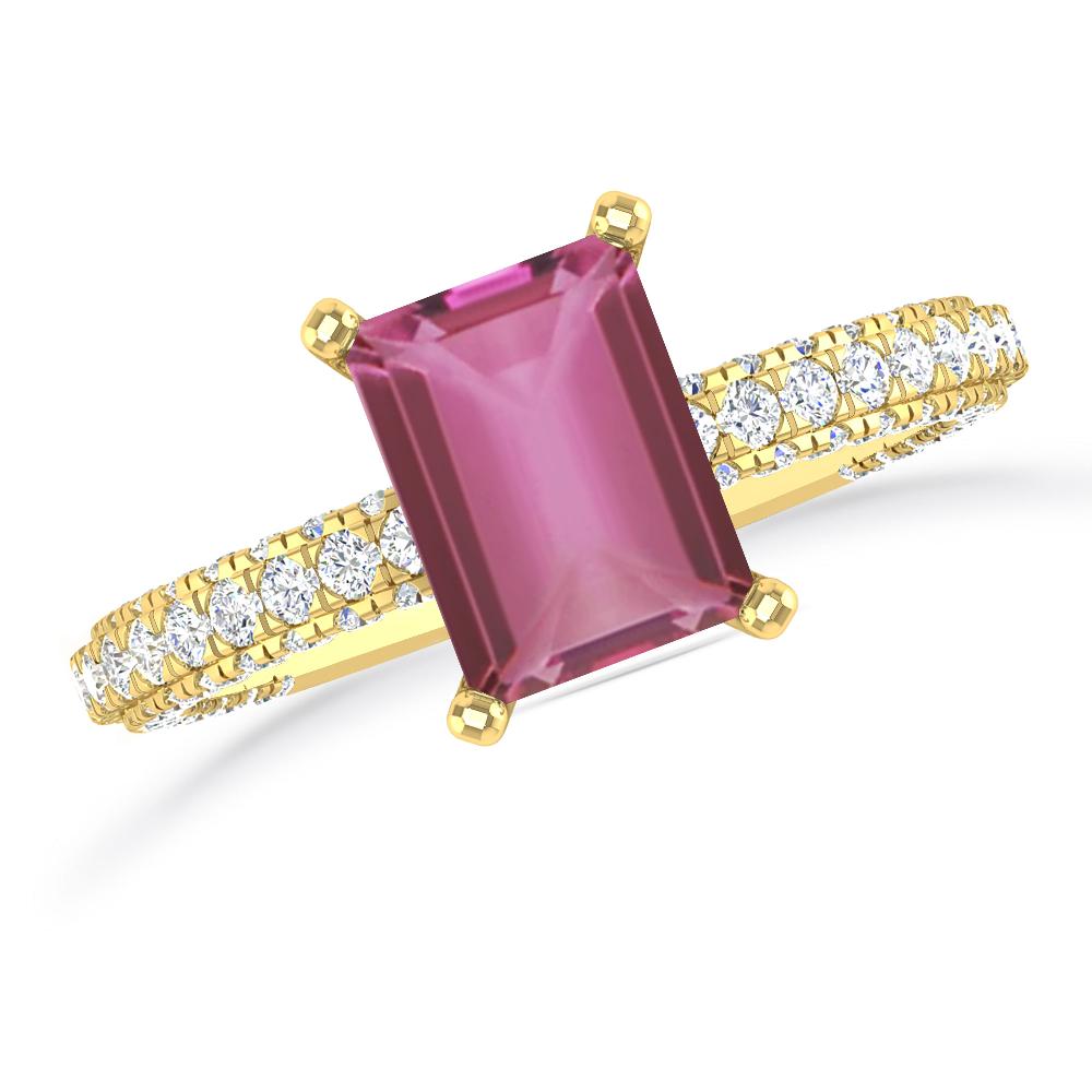 Yellow Gold - Pink Tourmaline
