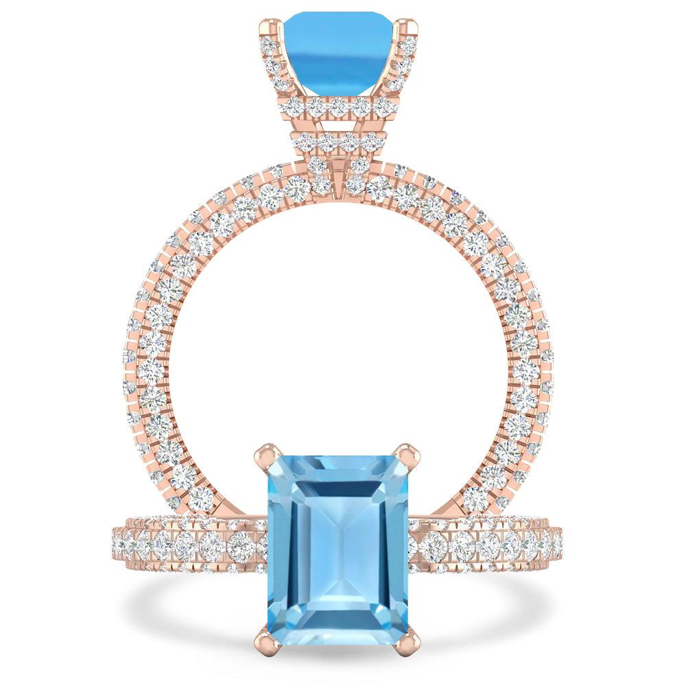 Rose Gold - Blue Topaz