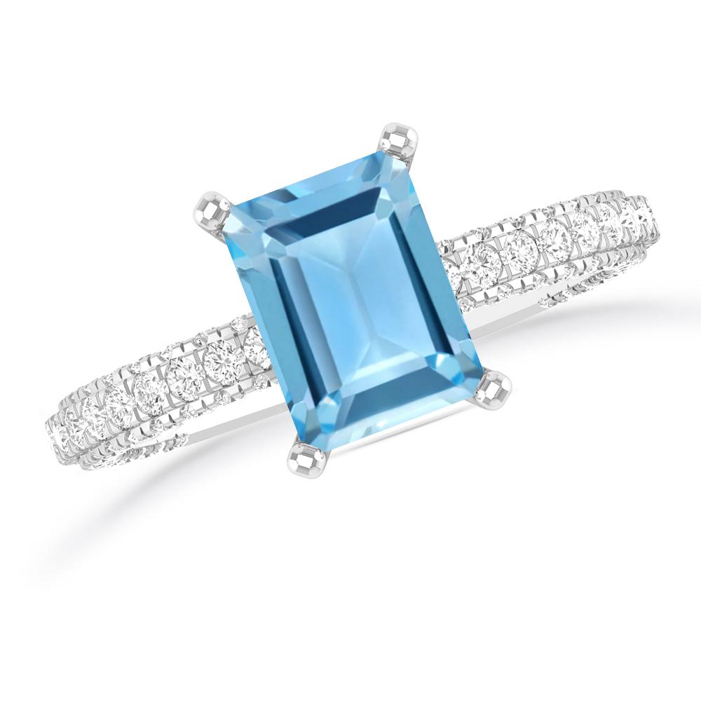 White Gold - Blue Topaz