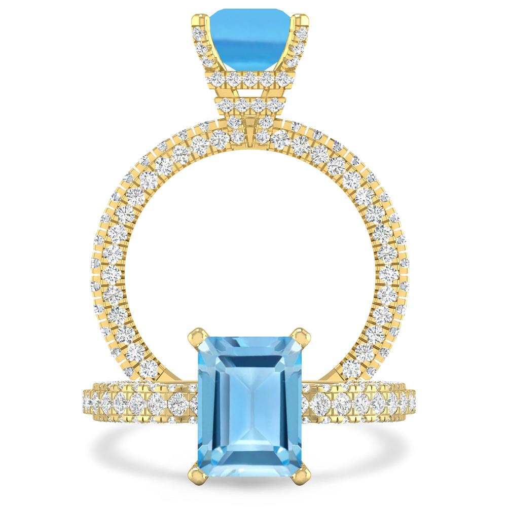 Yellow Gold - Blue Topaz