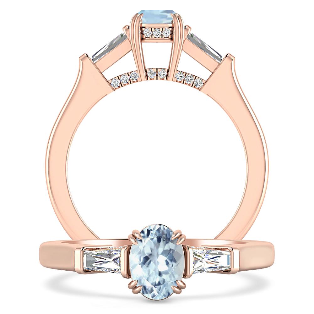 Rose Gold - Aquamarine