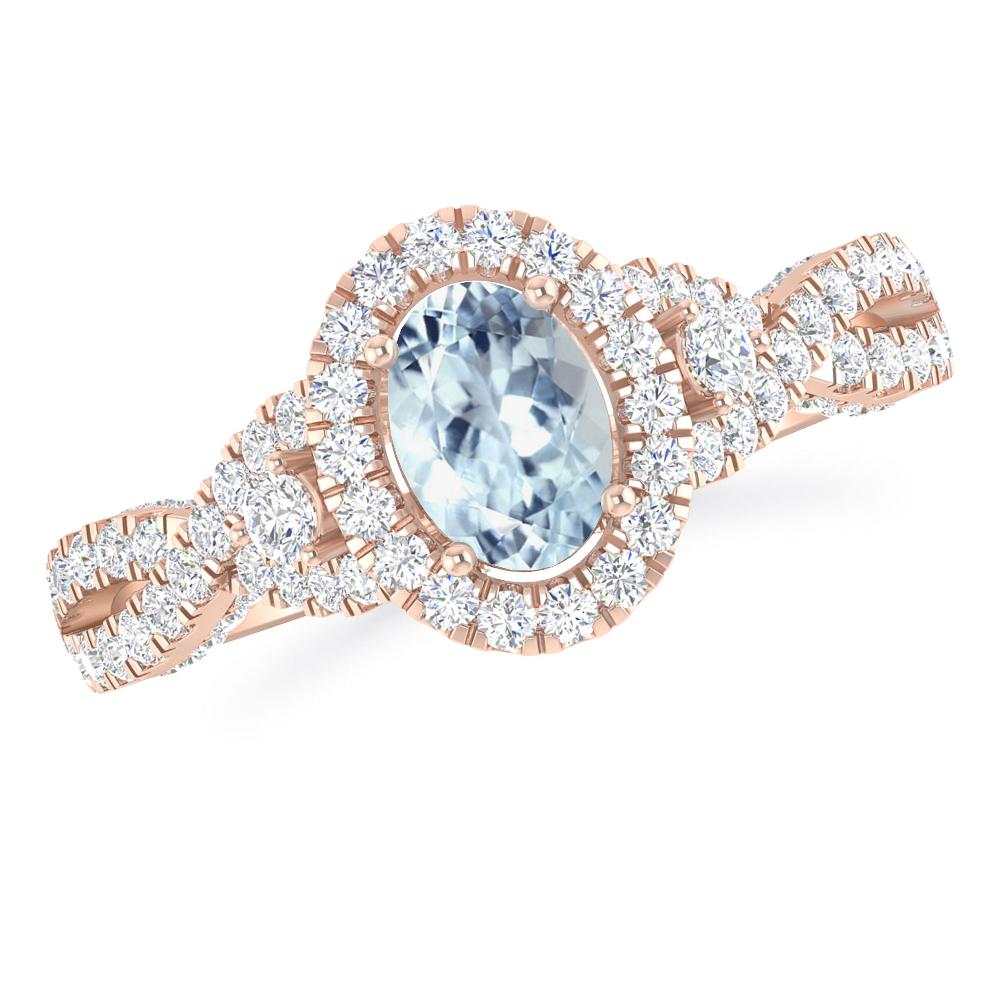 Rose Gold - Aquamarine