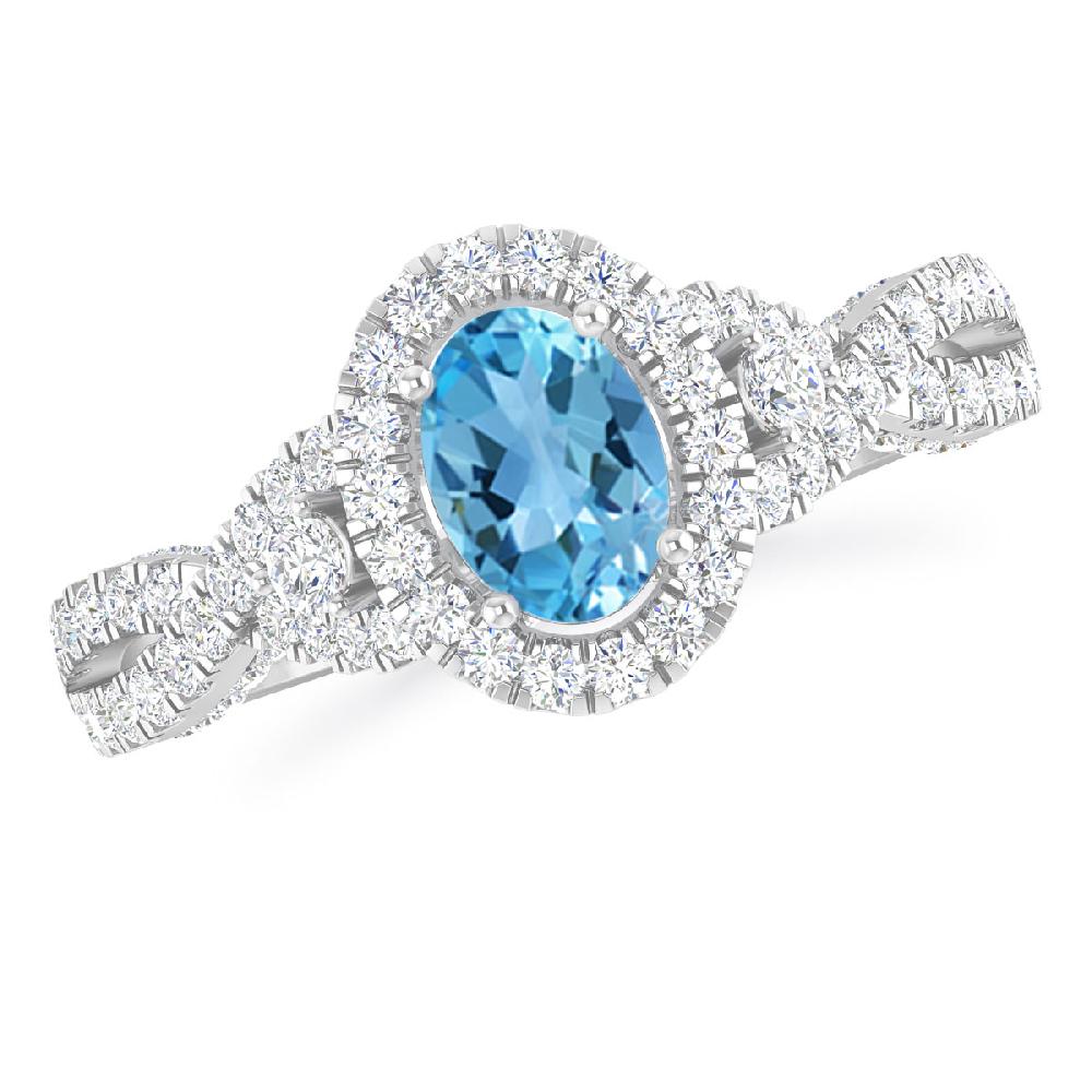 White Gold - Blue Topaz