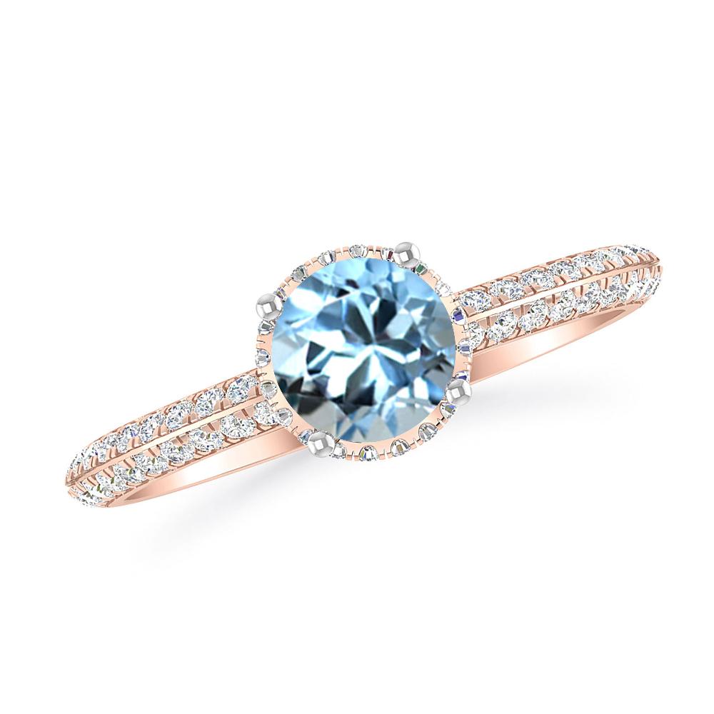 Rose Gold - Aquamarine