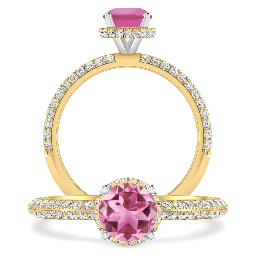 Yellow Gold - Pink Tourmaline
