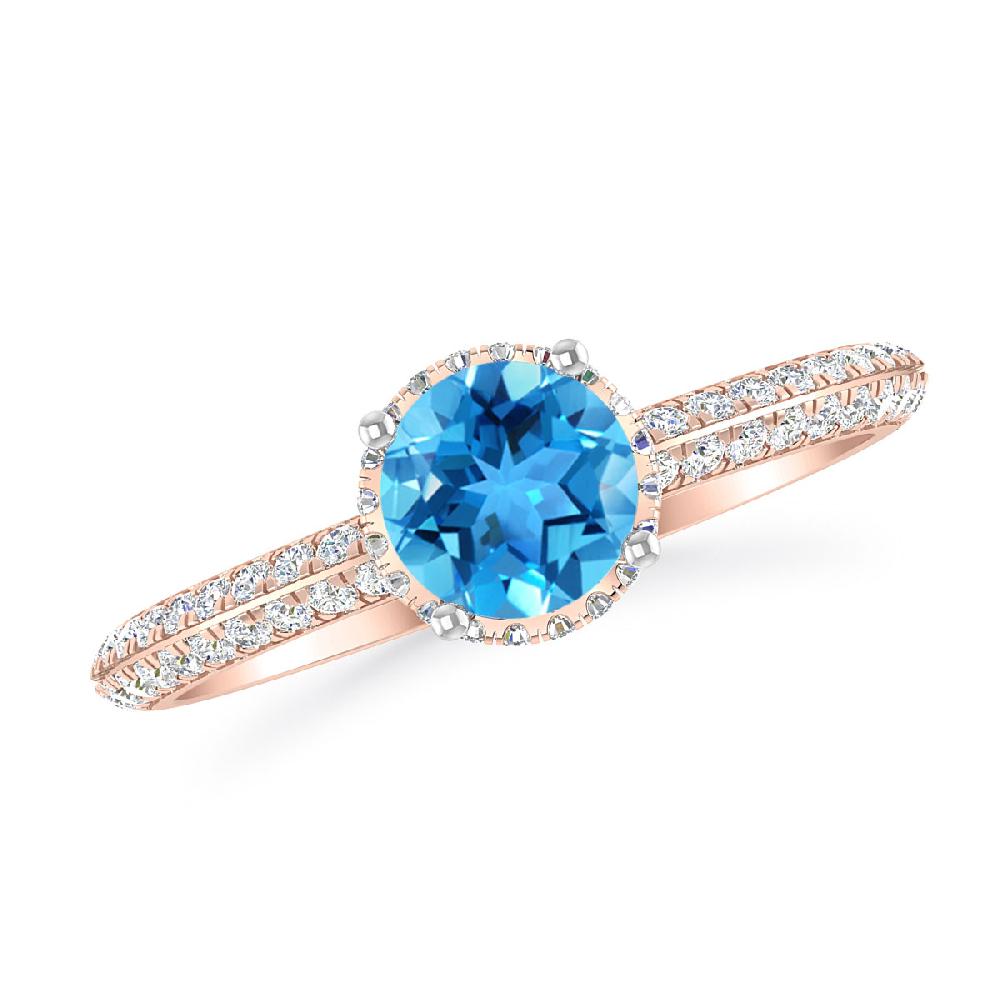 Rose Gold - Blue Topaz