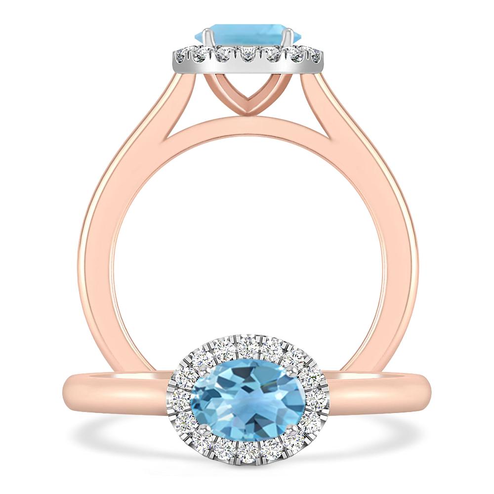 Rose Gold - Blue Topaz