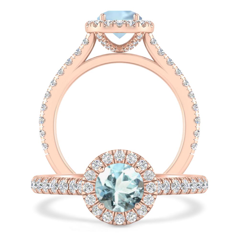 Rose Gold - Aquamarine