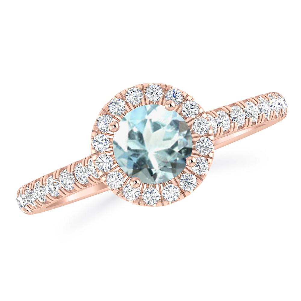Rose Gold - Aquamarine