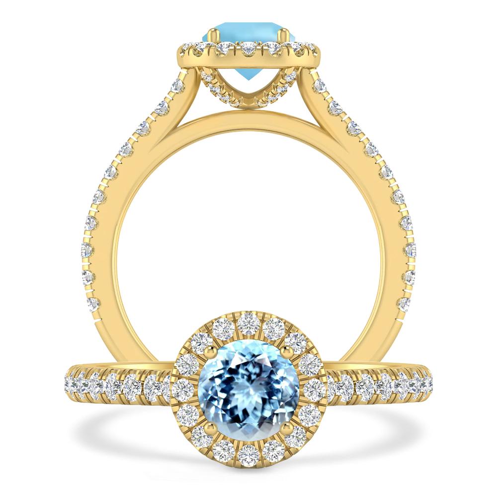 Yellow Gold - Aquamarine