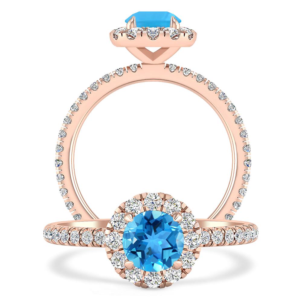 Rose Gold - Blue Topaz
