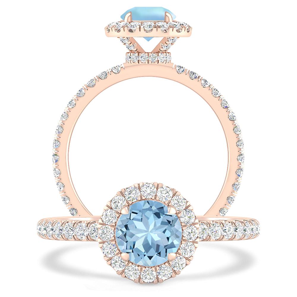 Rose Gold - Aquamarine