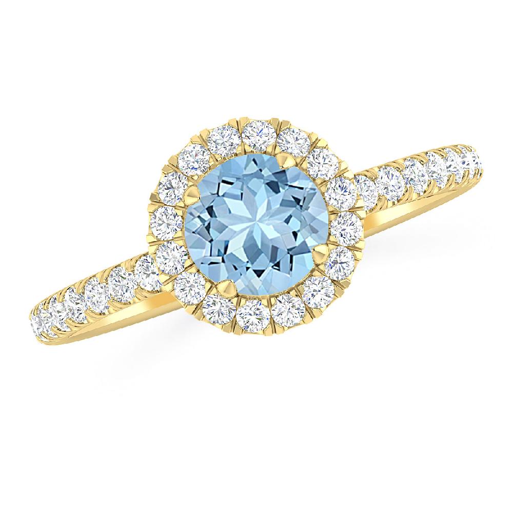 Yellow Gold - Aquamarine