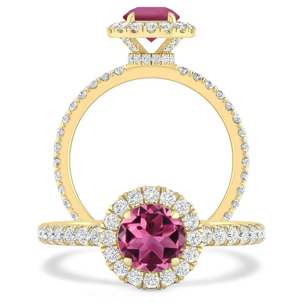 Yellow Gold - Pink Tourmaline