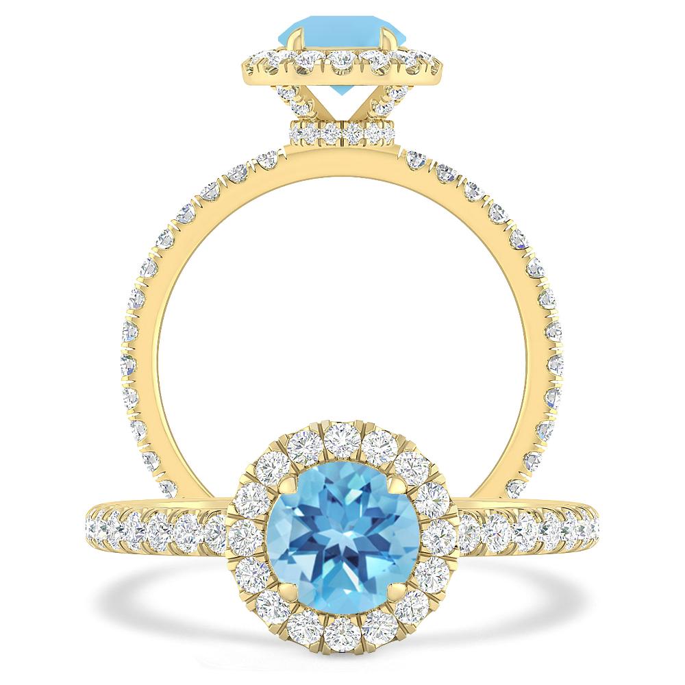 Yellow Gold - Blue Topaz