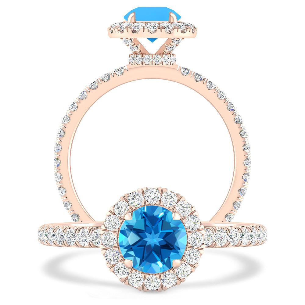 Rose Gold - Blue Topaz