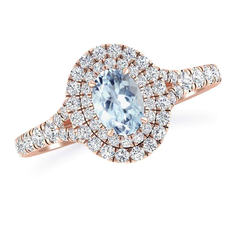 Rose Gold - Aquamarine