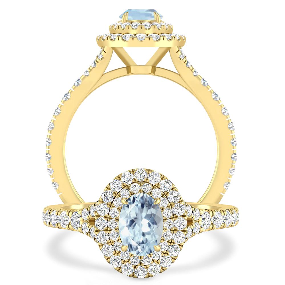 Yellow Gold - Aquamarine
