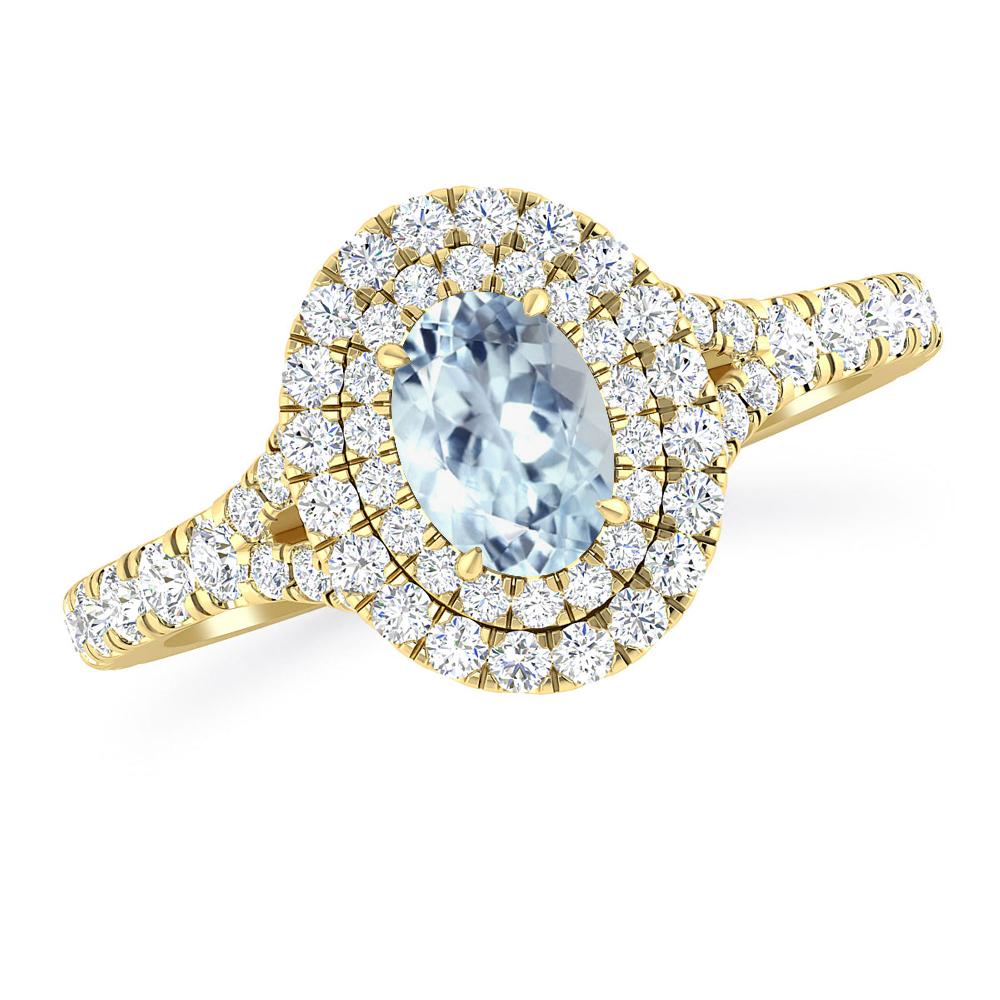 Yellow Gold - Aquamarine