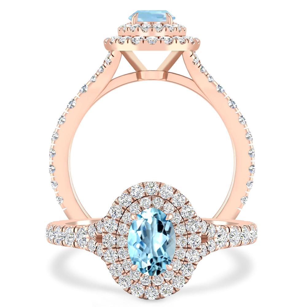 Rose Gold - Aquamarine