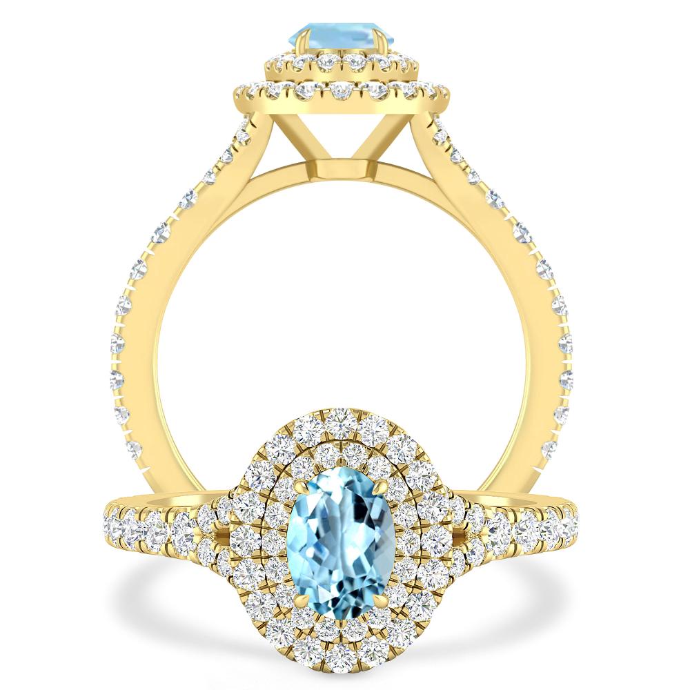 Yellow Gold - Aquamarine