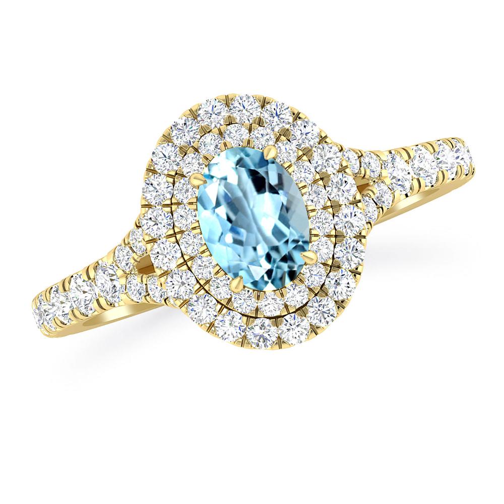 Yellow Gold - Aquamarine