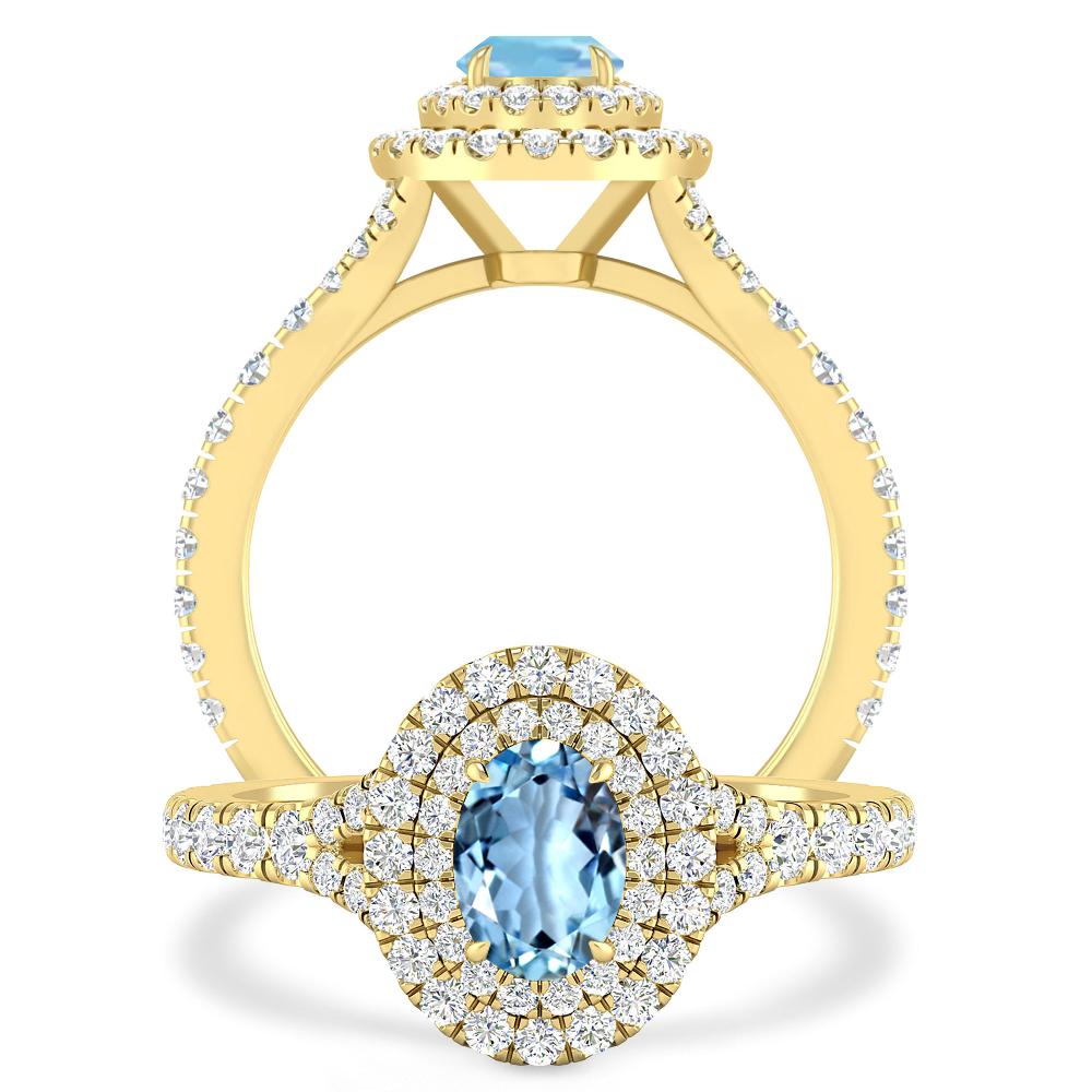 Yellow Gold - Aquamarine