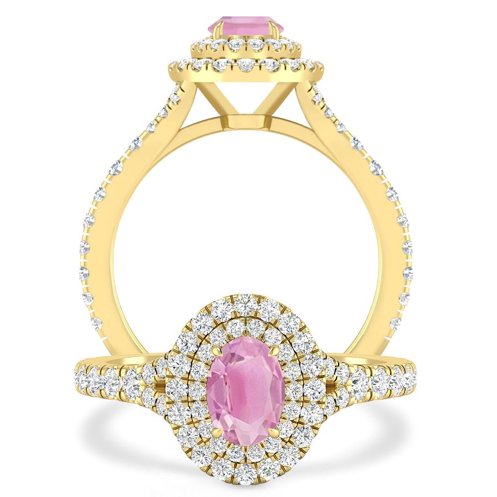 Yellow Gold - Pink Tourmaline
