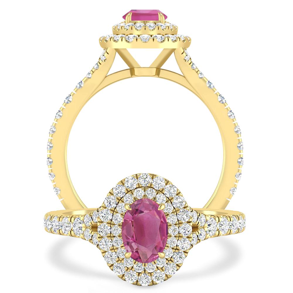 Yellow Gold - Pink Tourmaline