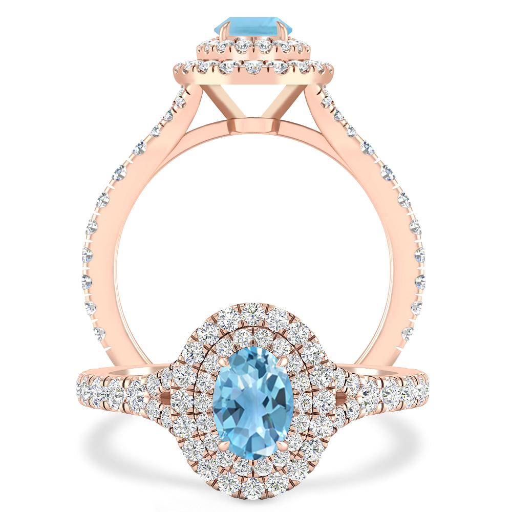 Rose Gold - Blue Topaz