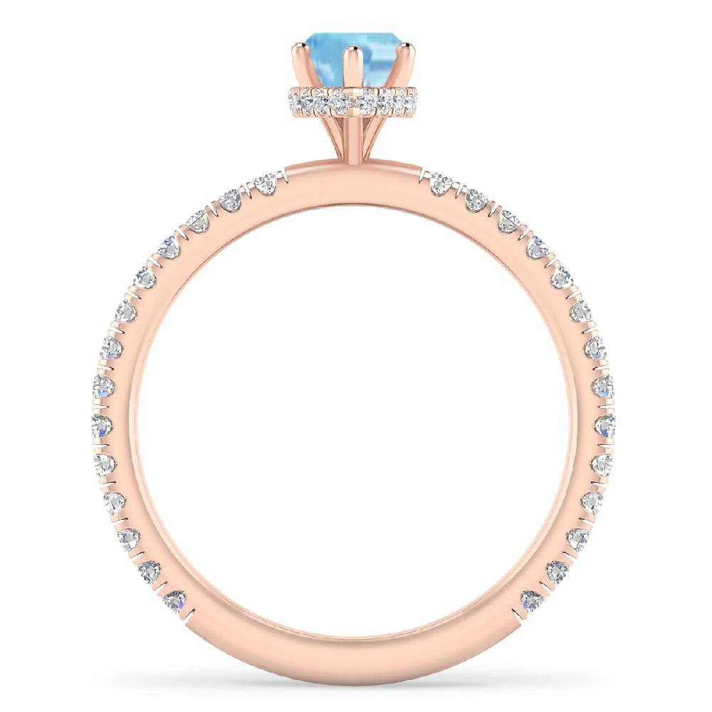 Rose Gold - Aquamarine