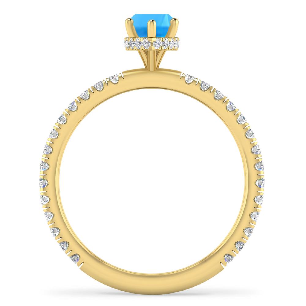 Yellow Gold - Blue Topaz
