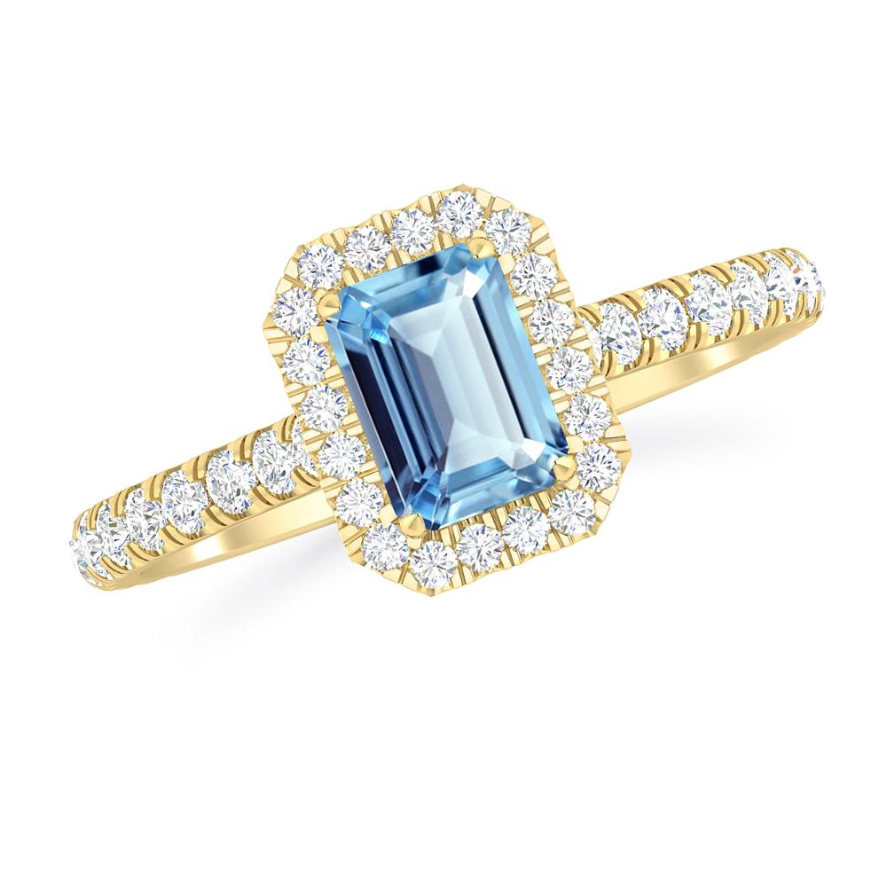 Yellow Gold - Aquamarine