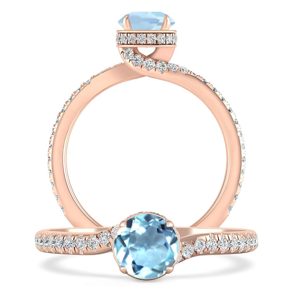 Rose Gold - Aquamarine