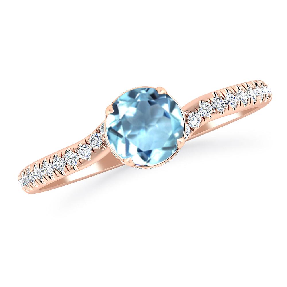 Rose Gold - Aquamarine