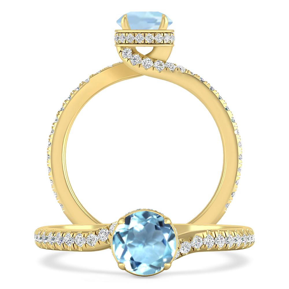 Yellow Gold - Aquamarine