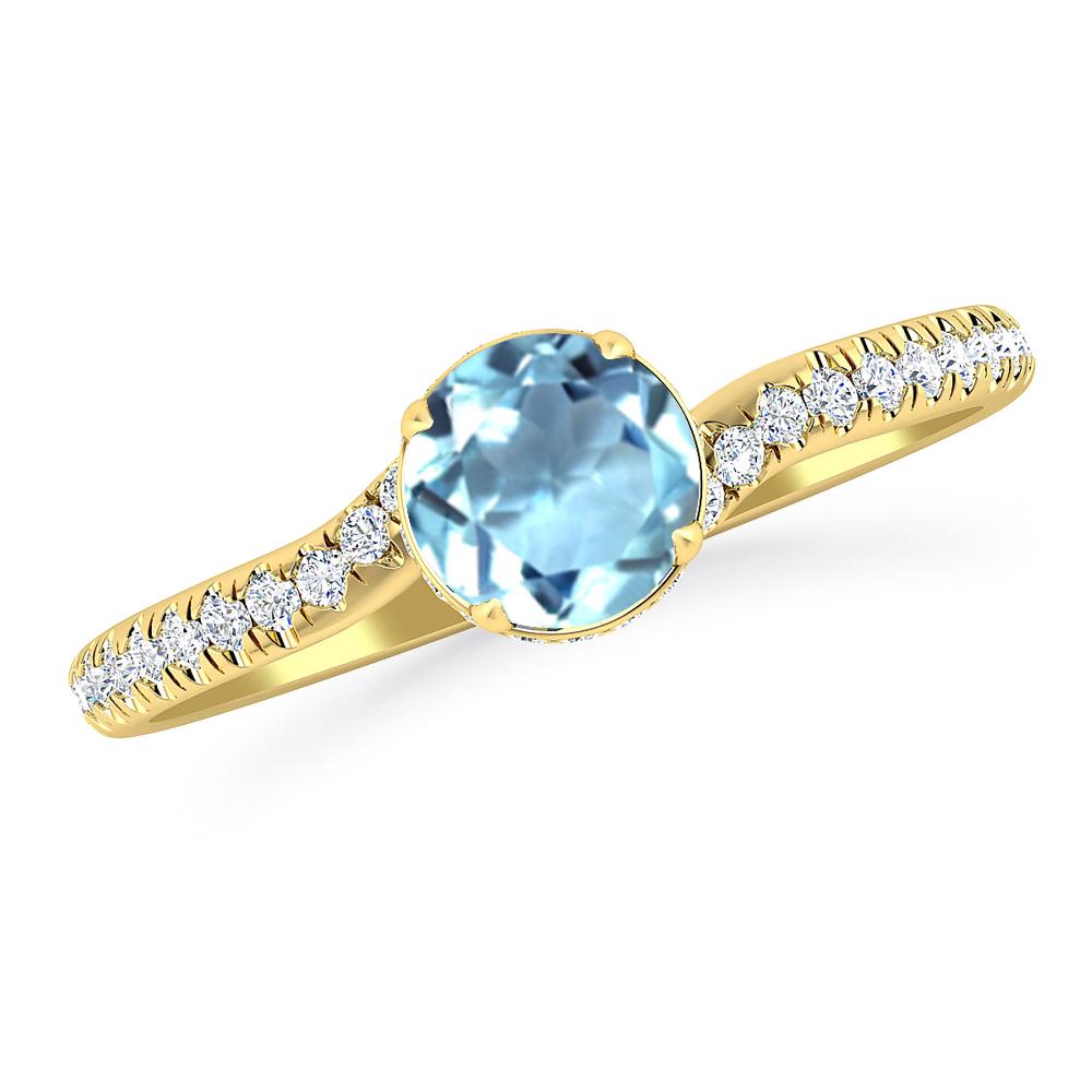 Yellow Gold - Aquamarine